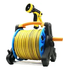 GENERICO - Manguera Retráctil Carrete Y Pulverizador Accesorio Jardín Color Negro