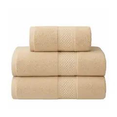 GARSIL - Pack De 3 Toallas De Baño y mano de Algodon Beige