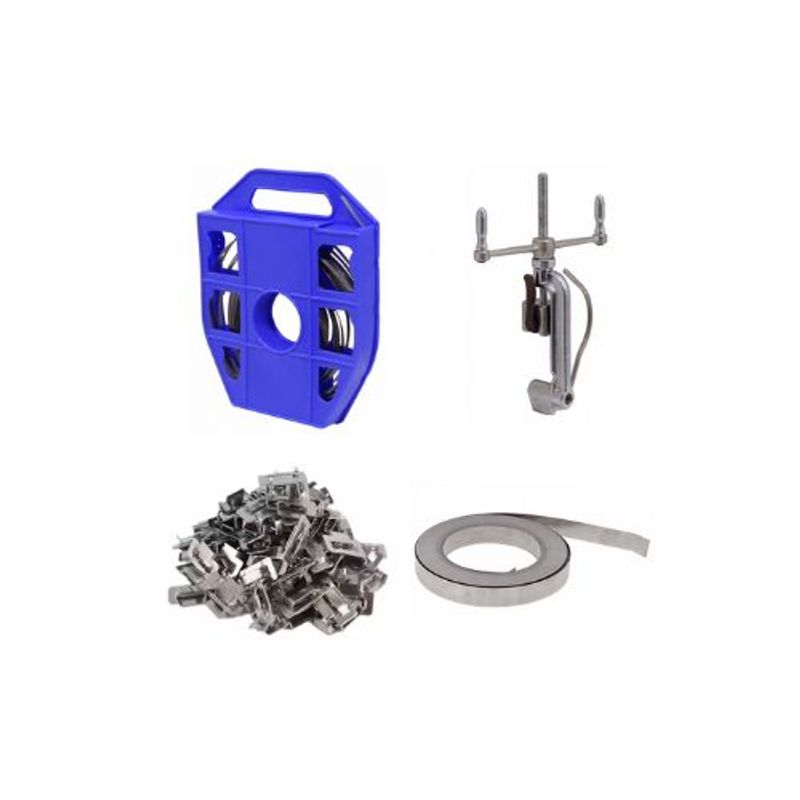 GENERICO - Kit Flejadora, Fleje y Hebillas Acero Inoxidable 1 Pulgada 25,4mm