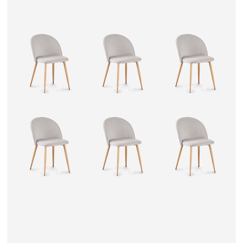 JAVIMATE - Pack 6 Sillas De Comedor Nórdica Gris