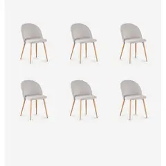 JAVIMATE - Pack 6 Sillas De Comedor Nórdica Gris