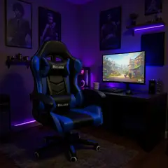 BLOCCARE - Silla Gamer Reclinable - Color Azul.