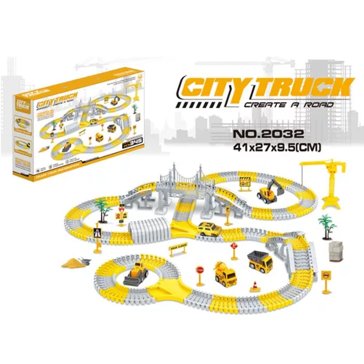 GENERICO - Juguete Pista De Auto Para Niño Bloque De Vehiculo Educativo Color Amarillo