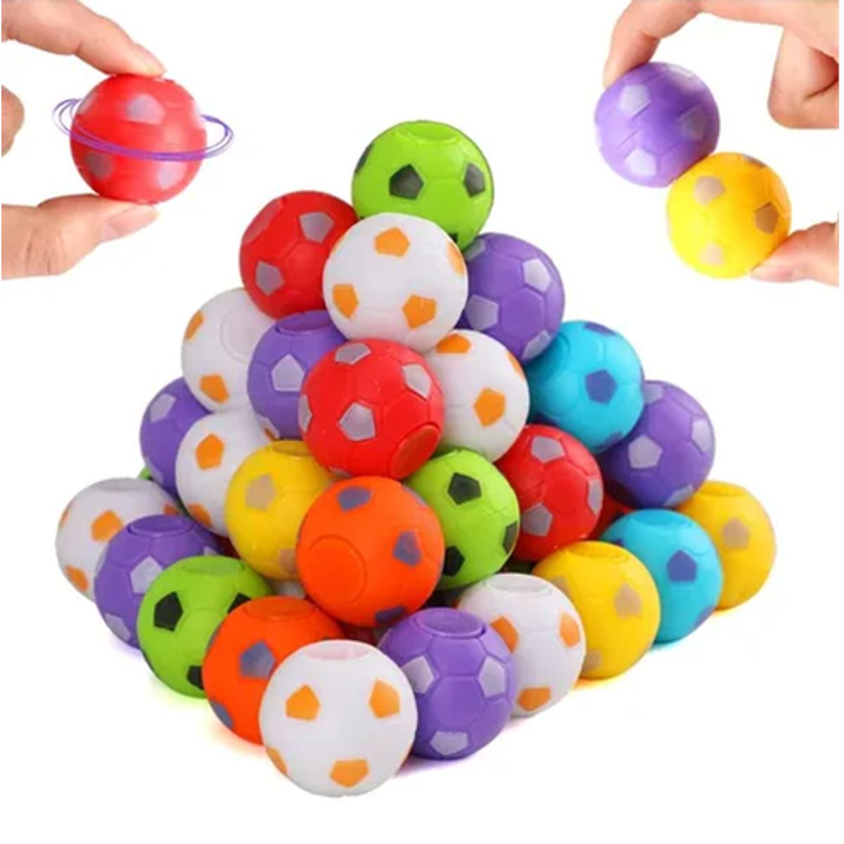 GENERICO - Pack 20 Spinner De Pelotas De Fútbol Sorpresa De Cumpleaños Multicolor