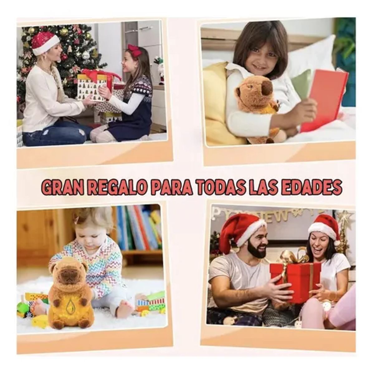 GENERICO - Peluche Capibara Que Respira Calma Ansiedad Para Dormir Color Marrón