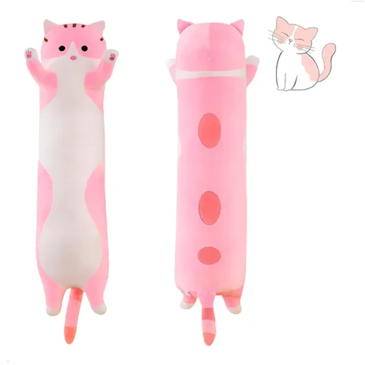 GENERICO - Peluche Gatitos Almohada Linda Muñeca Gato Juguetes 70 Cm Rosado