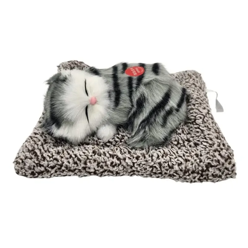 GENERICO - Gatito De Peluche Realista Dormido Con Sonido  Mauya Gris