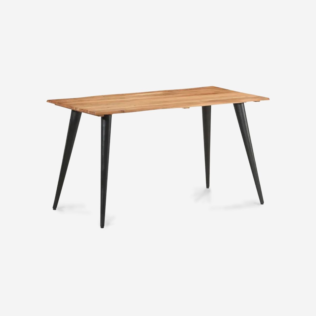 JAVIMATE - Mesa Aneto  Diseño Orgánico con Cubierta de Madera y Patas Metálicas