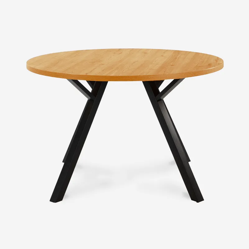 JAVIMATE - Mesa Redonda Beni  Contemporáneo con Madera Olmo Y Patas Metalicas