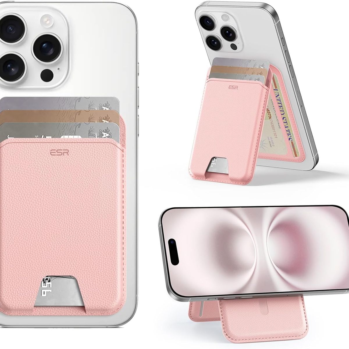 ESR - Tarjetero Magnético Para Iphone ESR Aura Wallet Stand Rosado