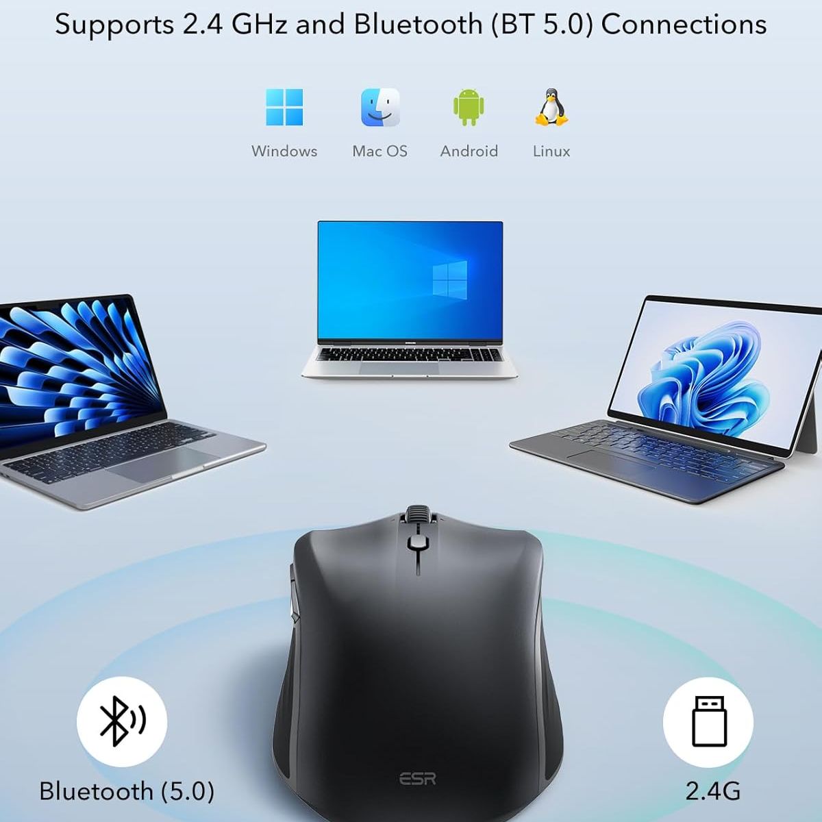 ESR - Mouse Inalámbrico ESR MagMouse Negro