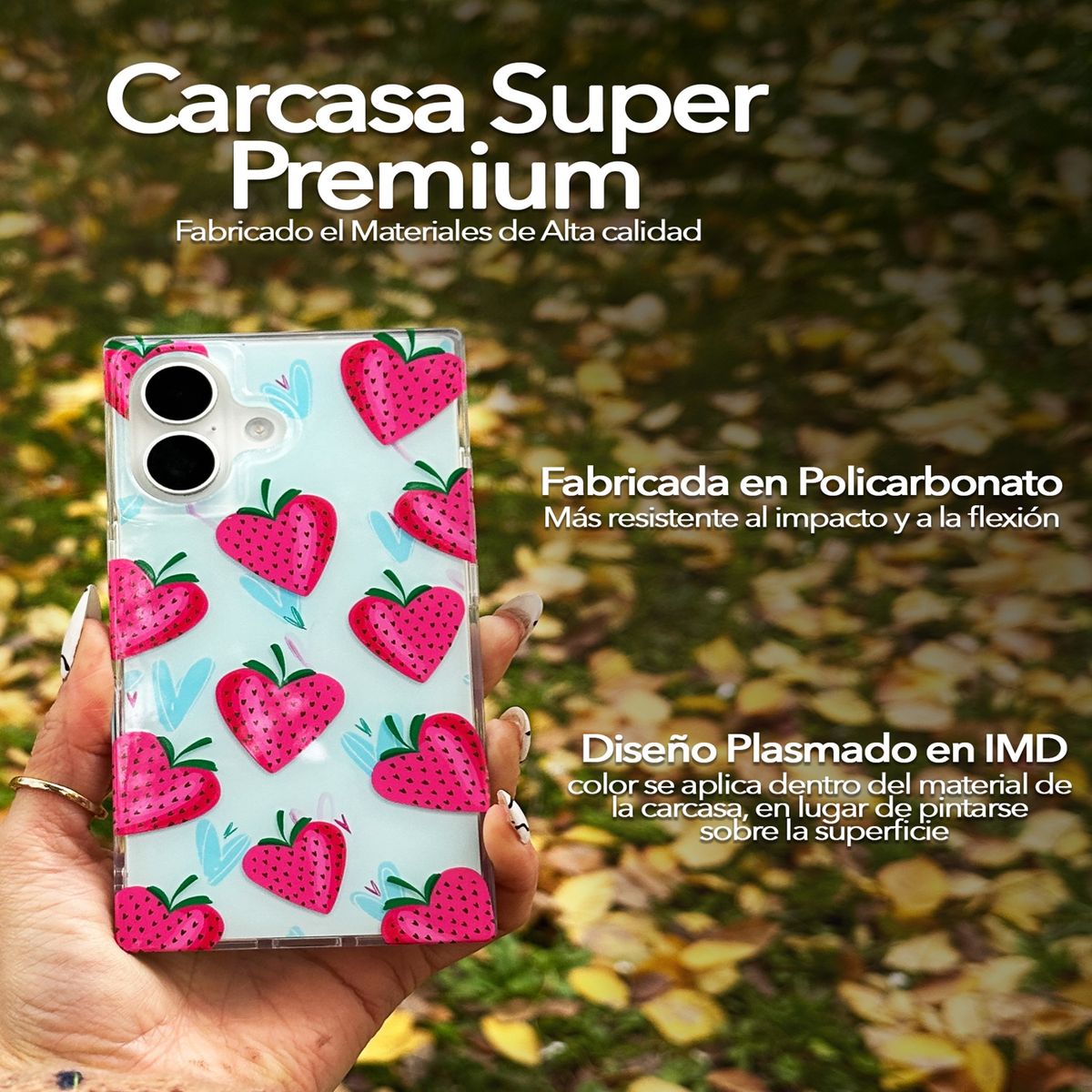 KBOD - Carcasa Kbod Blox Diseño Fantasy Print Frutillas Para iPhone 13 y 14