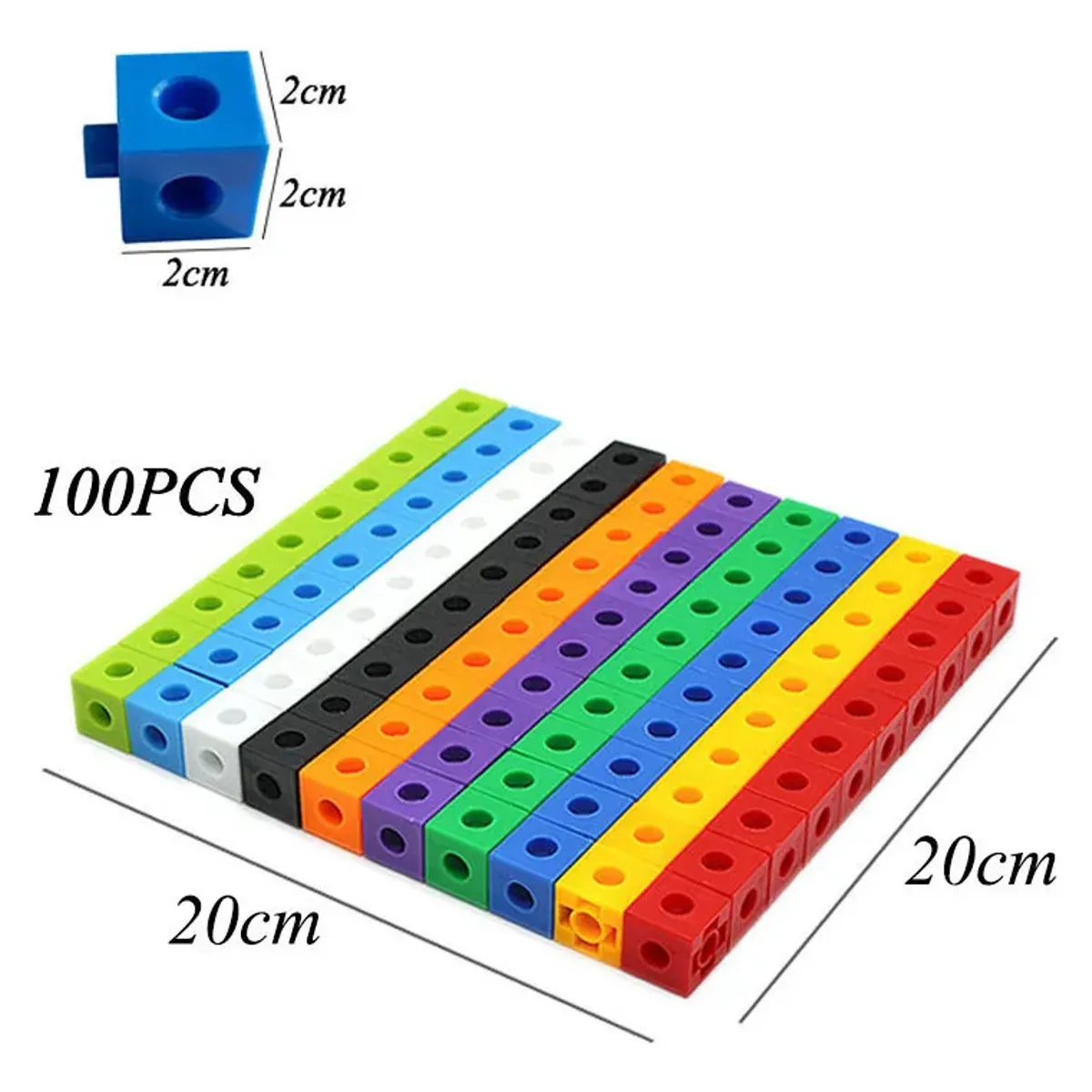 GENERICO - Cubos Didácticos Juegos Aprendizaje Multicolor 100 Piezas
