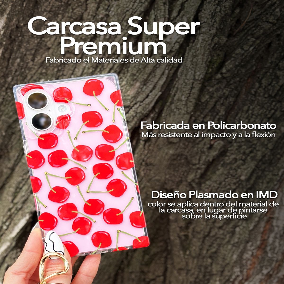 KBOD - Carcasa Kbod Blox Diseño Fantasy Print Cerezas Para iPhone 15 Pro Max