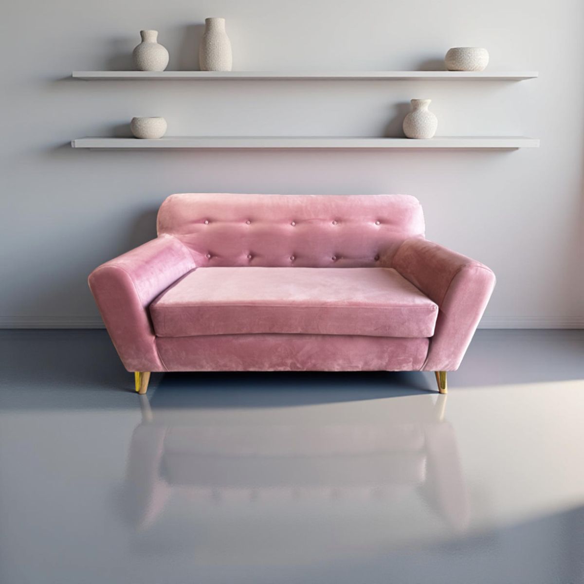 MUEBLES NEW - SOFA NEW DOS CUERPOS PALO ROSA FELPA