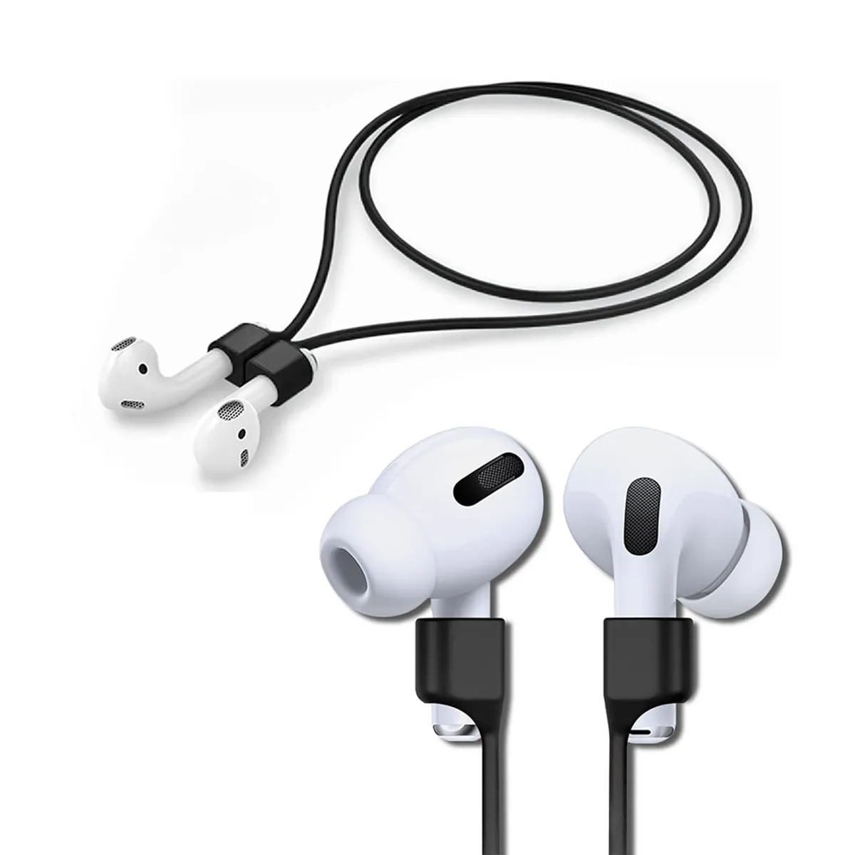 GENERICO - Cordón Colgante Para AirPods Magnético Negro