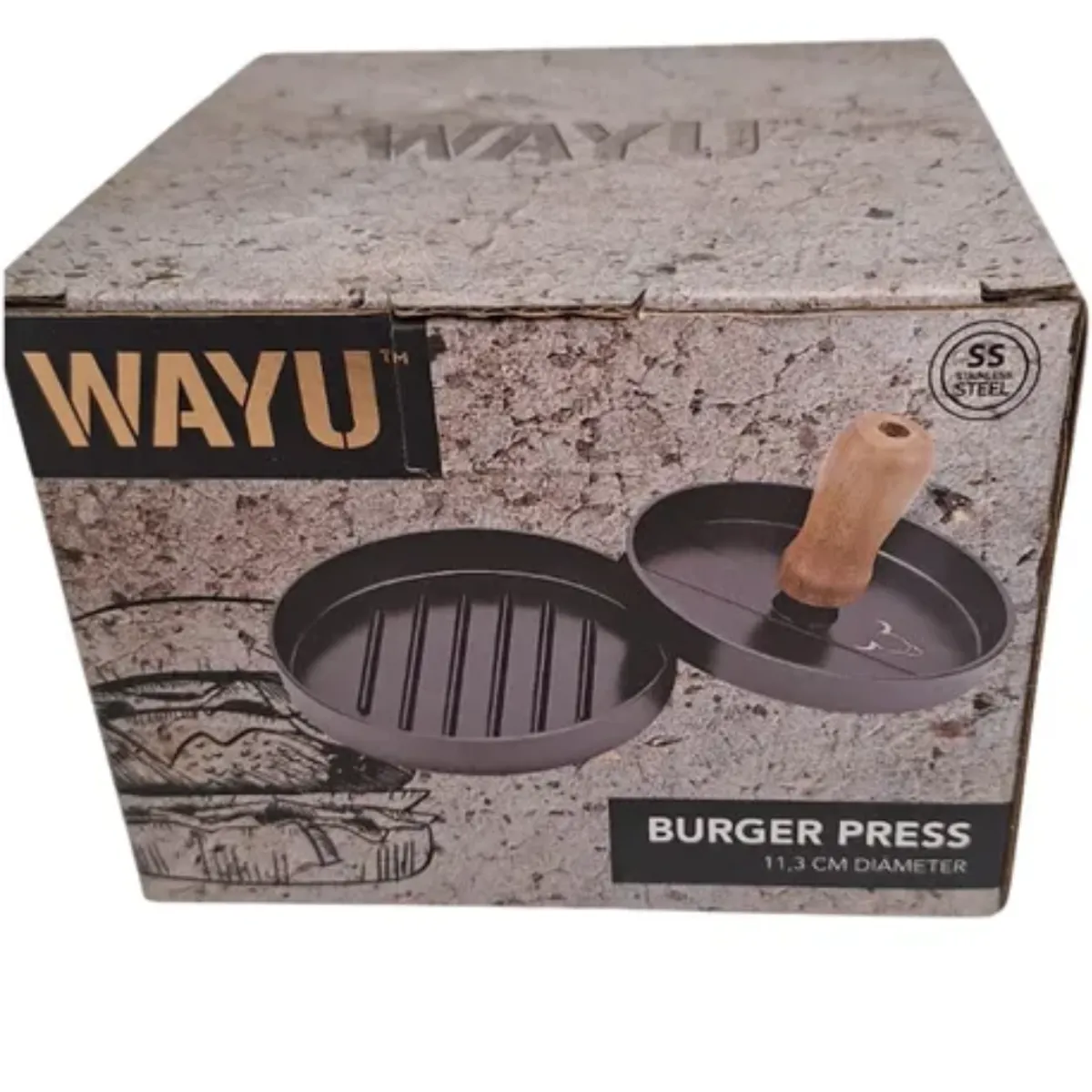 WAYU - Prensa Para Hamburguesas Molde Wayu Bbq 113 Cm De Diametro
