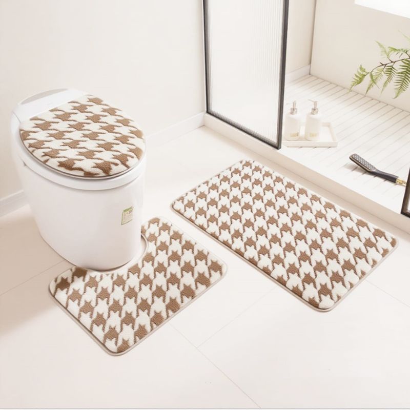 GENERICO - set de baño 3 PIEZAS DISEÑO PATA DE GALLO MARRON TF
