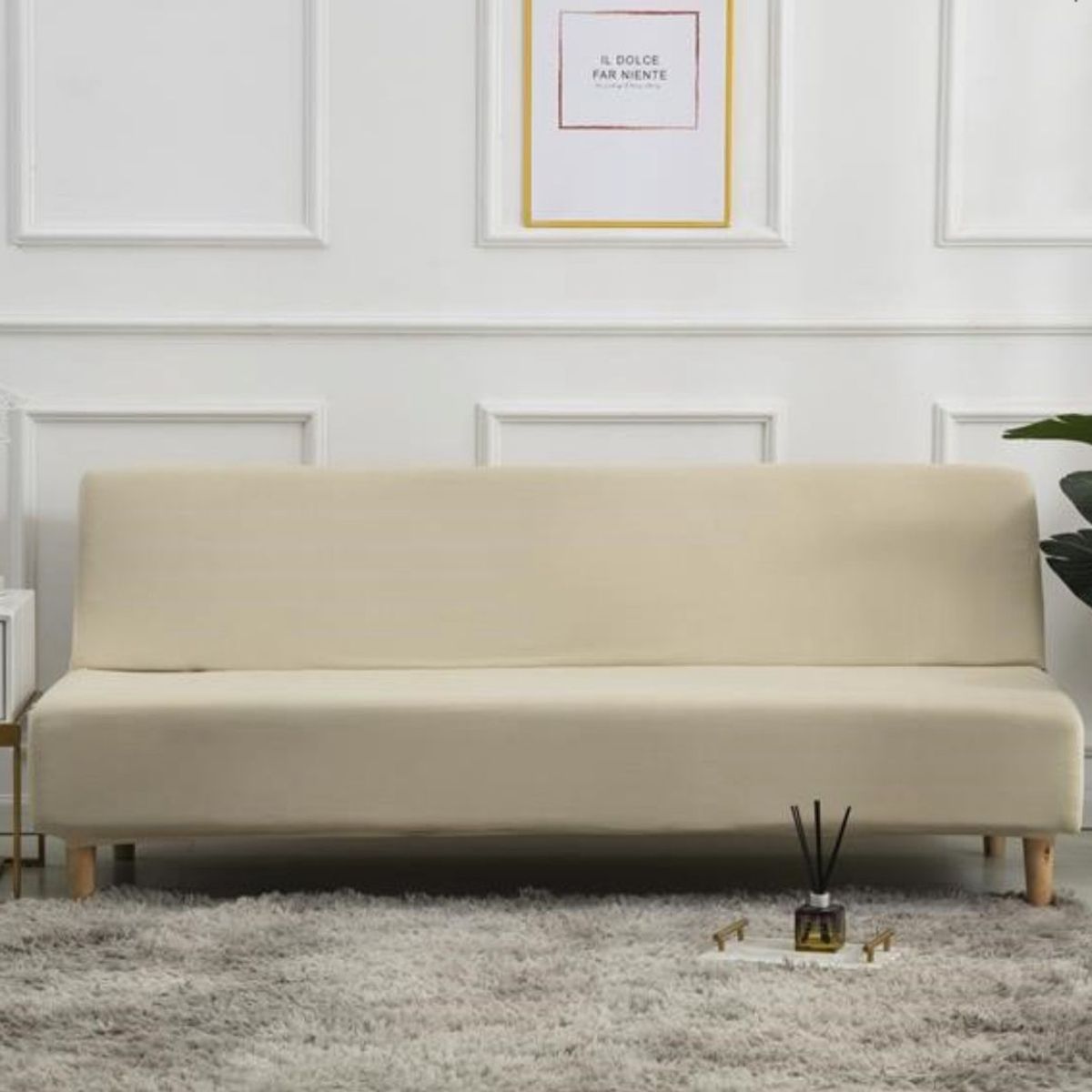 GENERICO - Funda para Futon en Poliester Elastico Color Beige