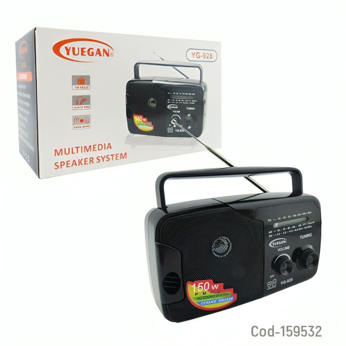 GENERICO - RADIO MULTIBAMDA YUEGAN 150W  3 BANDAS PORTABLE