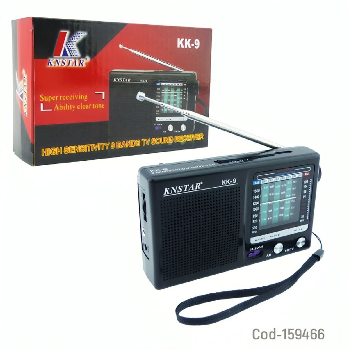 GENERICO - RADIO MULTIBANDA KNSTAR MODKK9 9 BANDAS  Negro