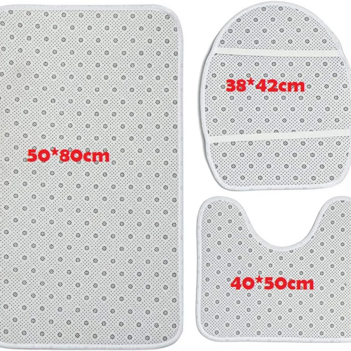 GENERICO - set de baño 3 PIEZAS BEIGE DISEÑO FELPUDO TRENZADO TF