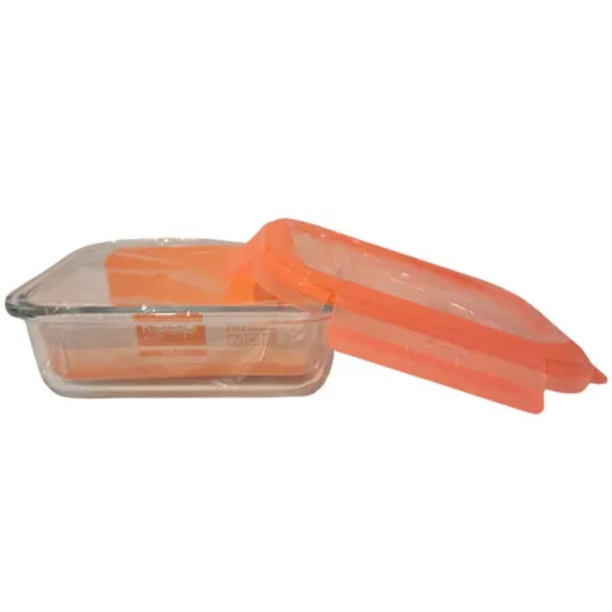 KEEP - Hermético Cuadrado Vidrio Libre Bpa Naranja Keep 400ml