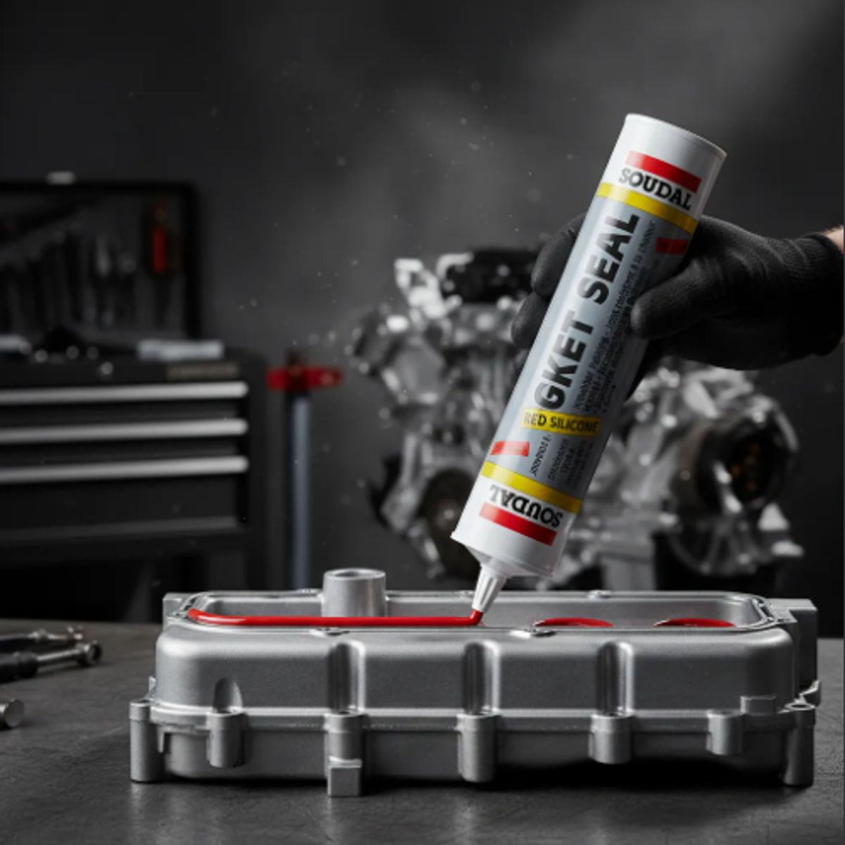 SOUDAL - Silicona Alta Temperatura Roja 310 Ml. Soudal