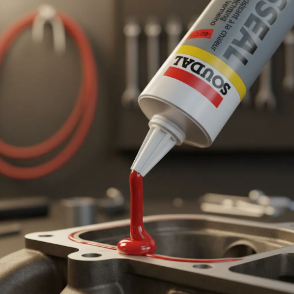 SOUDAL - Silicona Alta Temperatura Roja 310 Ml. Soudal