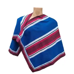 GENERICO - Manta Huaso Poncho Azul Electr Niños Jovenes Hasta 1,50 Alto