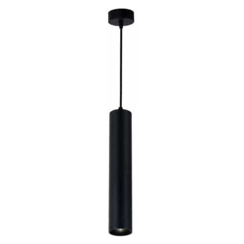 GENERICO - Lámpara Colgante Cilindro Cob Negra 5W