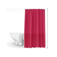 CARIBEE - Cortina Ducha Baño 180x180 Elegante Burdeo