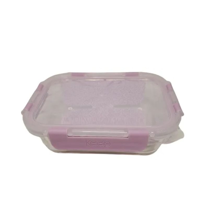 KEEP - Hermético Cuadrado Vidrio Libre Bpa Lila Keep 640ml