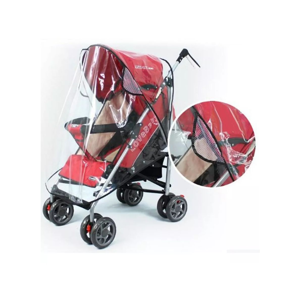 CARIBEE - Cubre Coche Transparente Cobertor Impermeable Bebe.