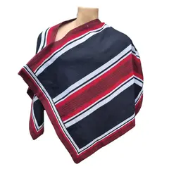 GENERICO - Manta Huaso Poncho 130x90 Negro Rojo Jovenes Hasta 1,80 Alto