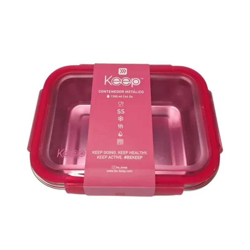 KEEP - Taper Contenedor Hermetico Metálico 1300ml Keep Color Rosa