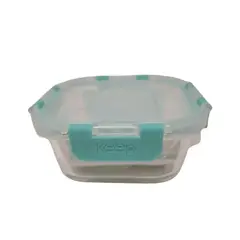 KEEP - Hermético Cuadrado Vidrio Libre Bpa Turquesa 520ml
