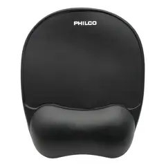 PHILCO - Mouse Pad Con Apoyo Muñecas Ergonómico Gel Negro