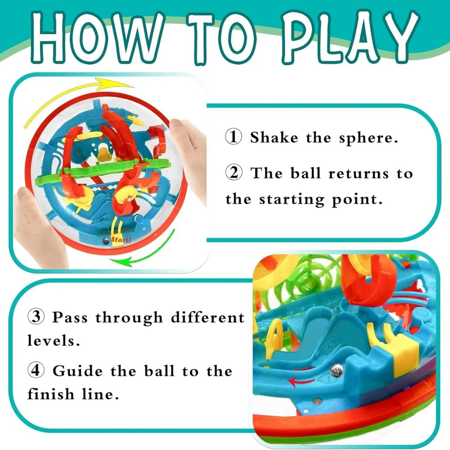 Cubo Laberinto 3D Anticaídas – Puzzle De Bolas Con Rotación Suave Para Entrenamiento Cognitivo De Niños, Adolescentes Y Adultos