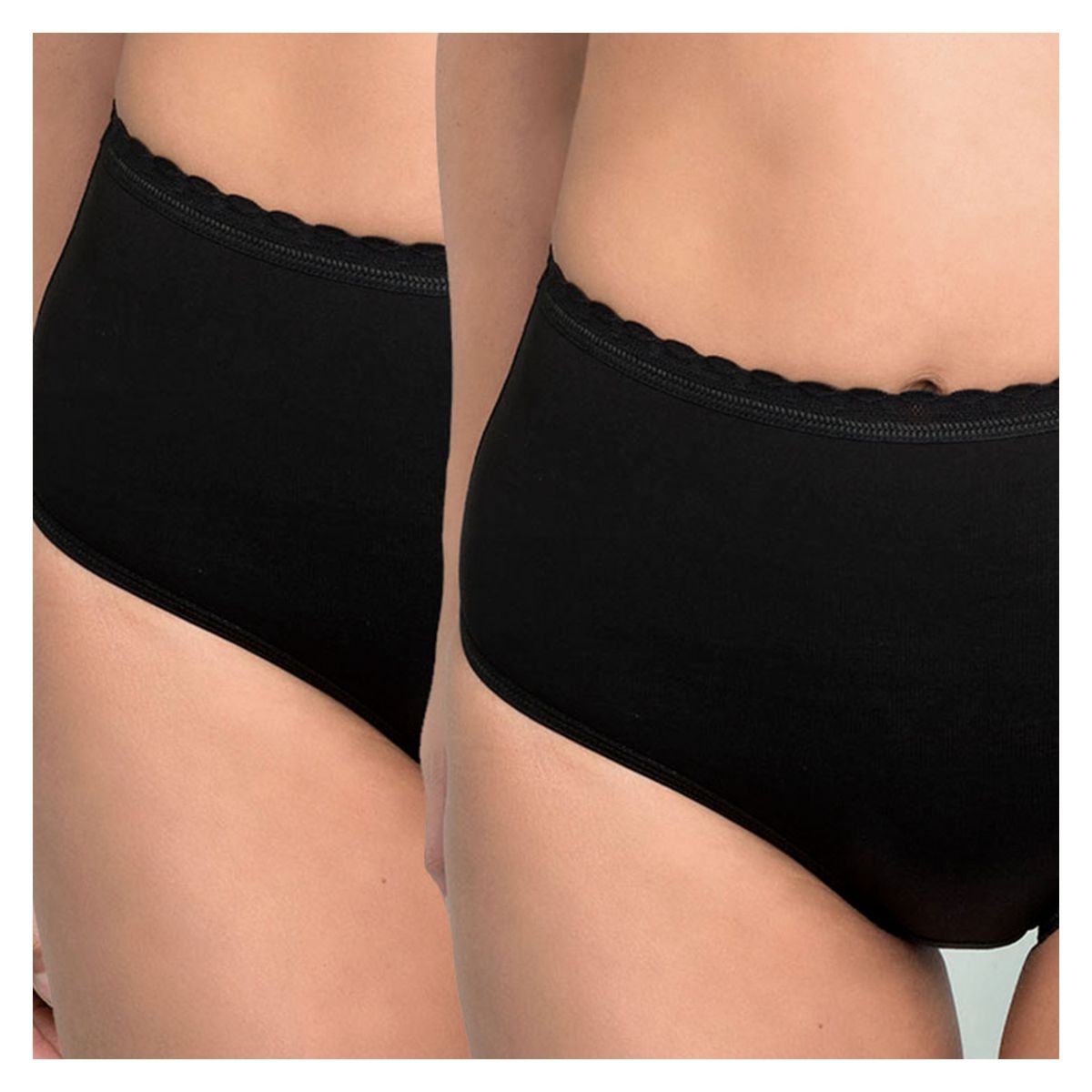 INTIME - Pack De 2 Calzones Intime Cintura Alta Detalle Encaje Mujer