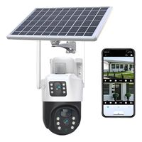 Cámara Solar 360° Exterior Wifi Inalámbrica Doble Lente 4mp