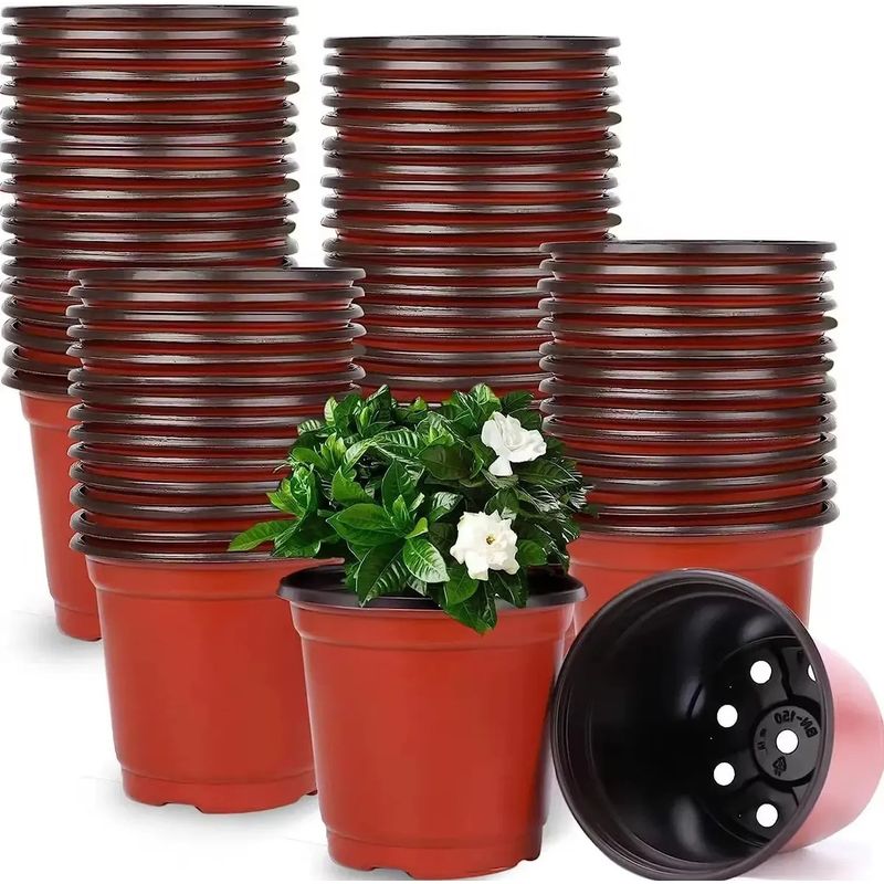 GENERICO - 135 Maceteros Flexibles Vivero 9x8cm Terracota Kit Inicial