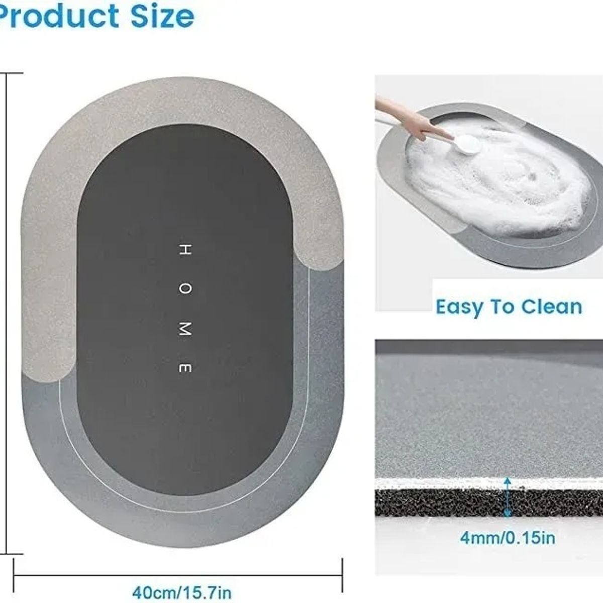 GENERICO - Alfombra De Baño Antideslizante Super Absorbente