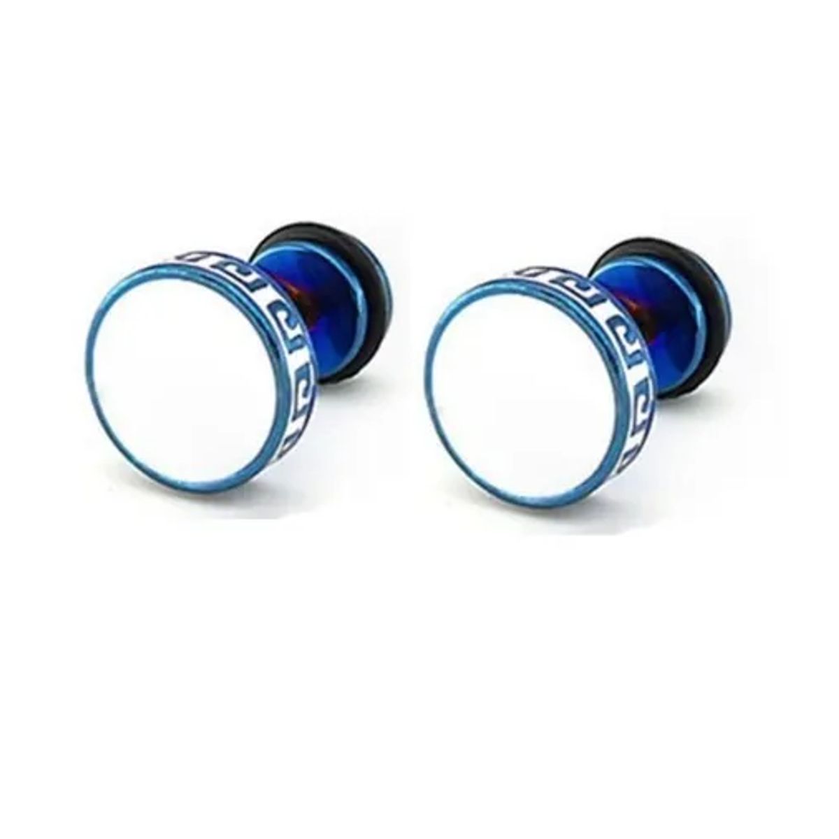 GENERICO - Aros Punk Black Silver Ring Circular Hombre Mujer Moda 2019