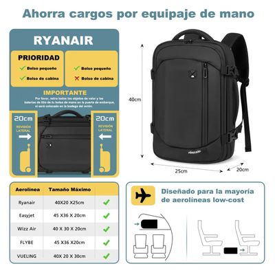 Imagen 2 del producto Mochila De Viaje Cabina Avion 40x20x25 20l