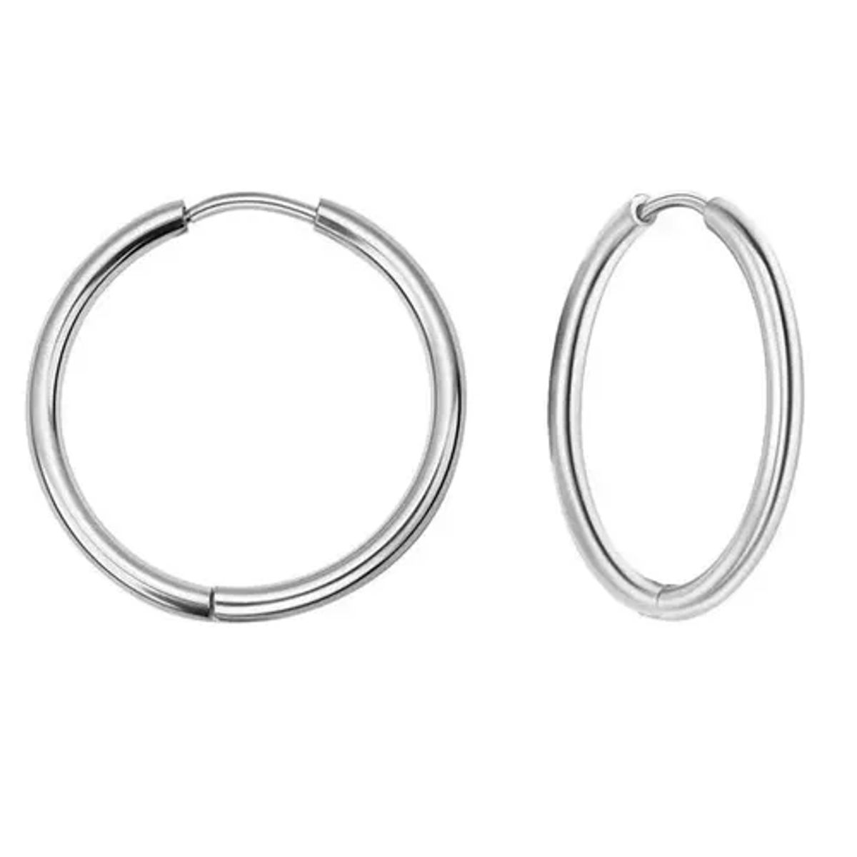 GENERICO - Aros Punk Silver 8mm Hombre Mujer