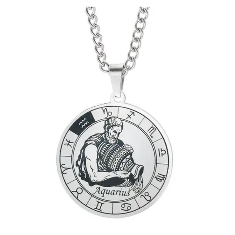 GENERICO - Collar Acero Quirúrgico Signo Acurario Zodiaco Horóscopo