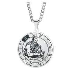 GENERICO - Collar Acero Quirúrgico Signo Acurario Zodiaco Horóscopo