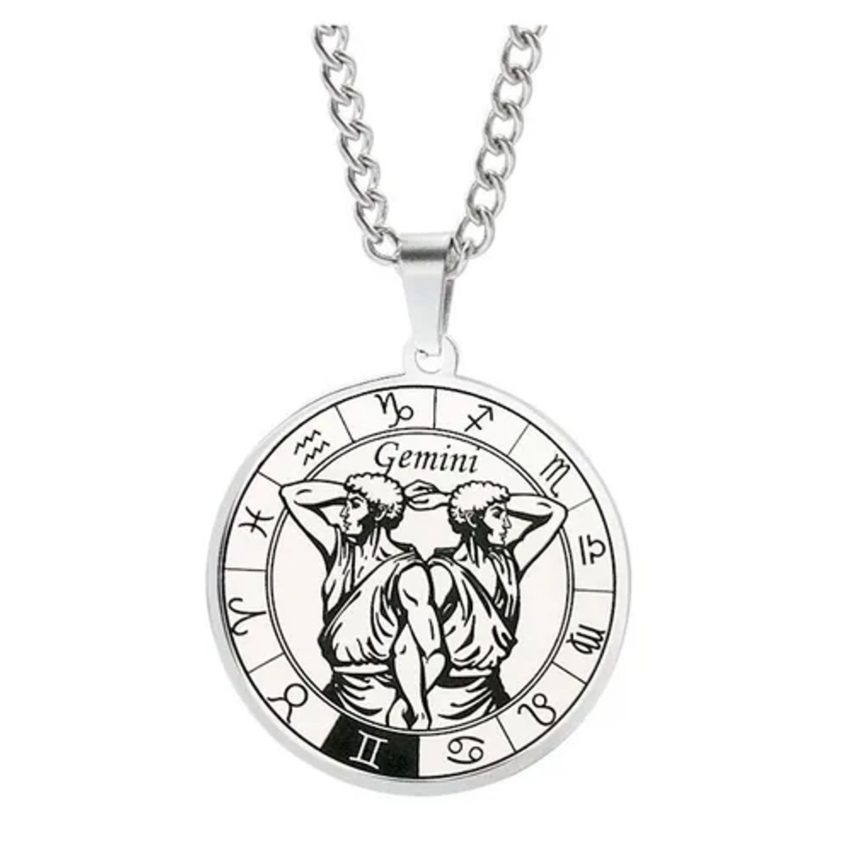 GENERICO - Collar Acero Quirúrgico Signo Geminis Zodiaco Horóscopo