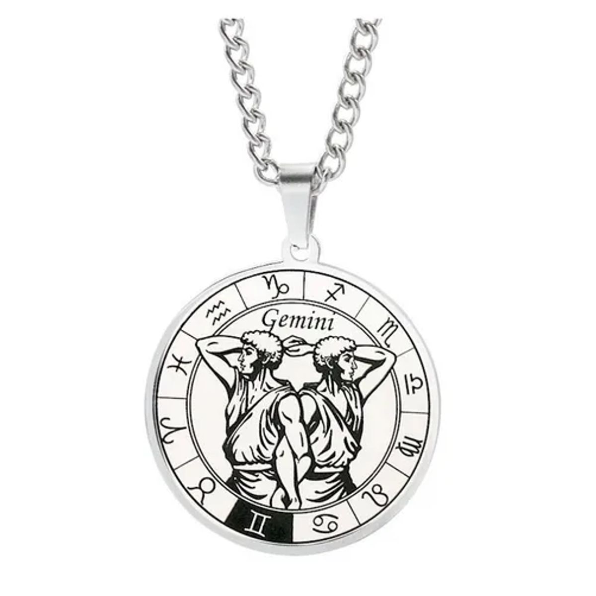 GENERICO - Collar Acero Quirúrgico Signo Geminis Zodiaco Horóscopo